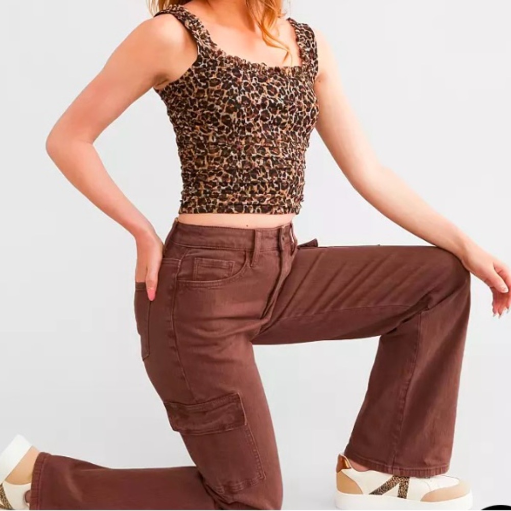 Flying Monkey High Rise Wide Leg Stretch Cargo Pants - NWT